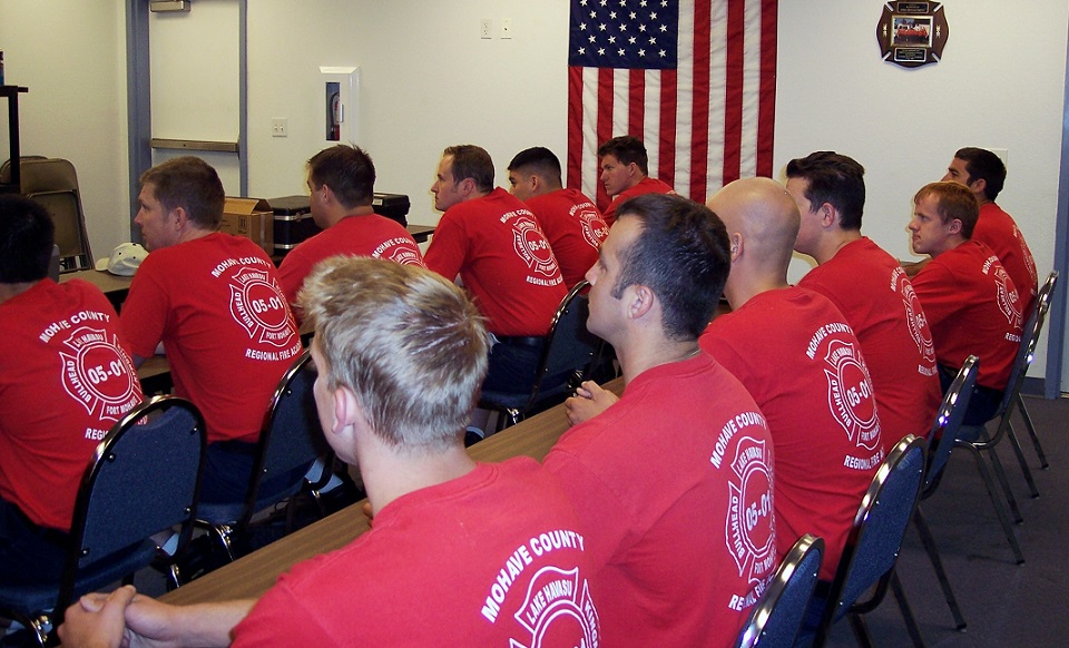 Fire science students in a classroom setting